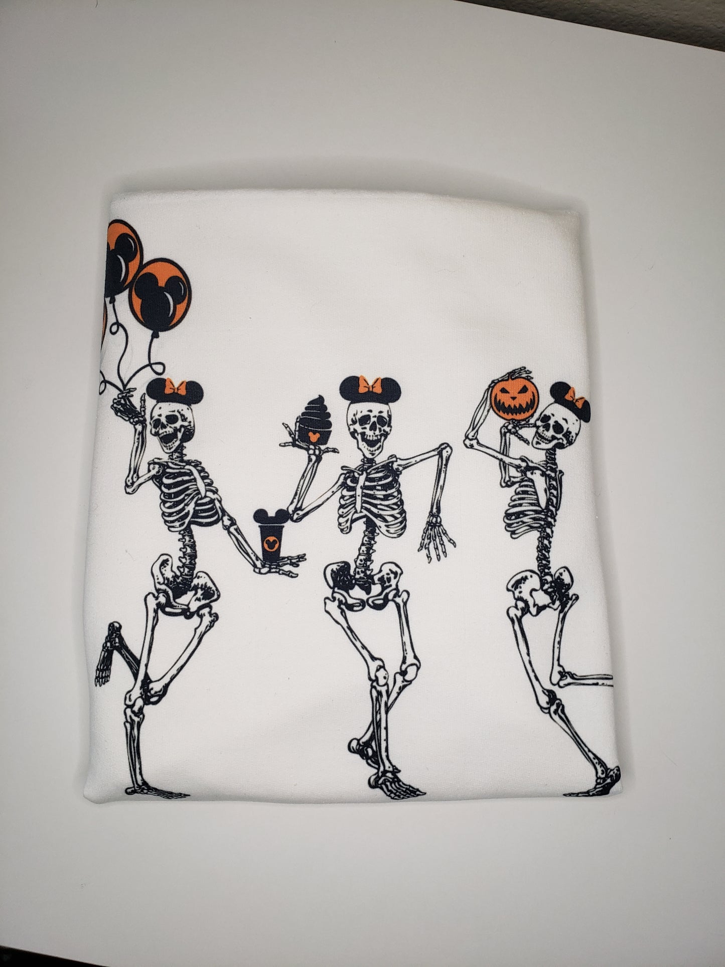 Dancing Halloween Skeletons Crewneck, Oversized Tee, Hoodie, Fall Shirt, Ears Spooky Park
