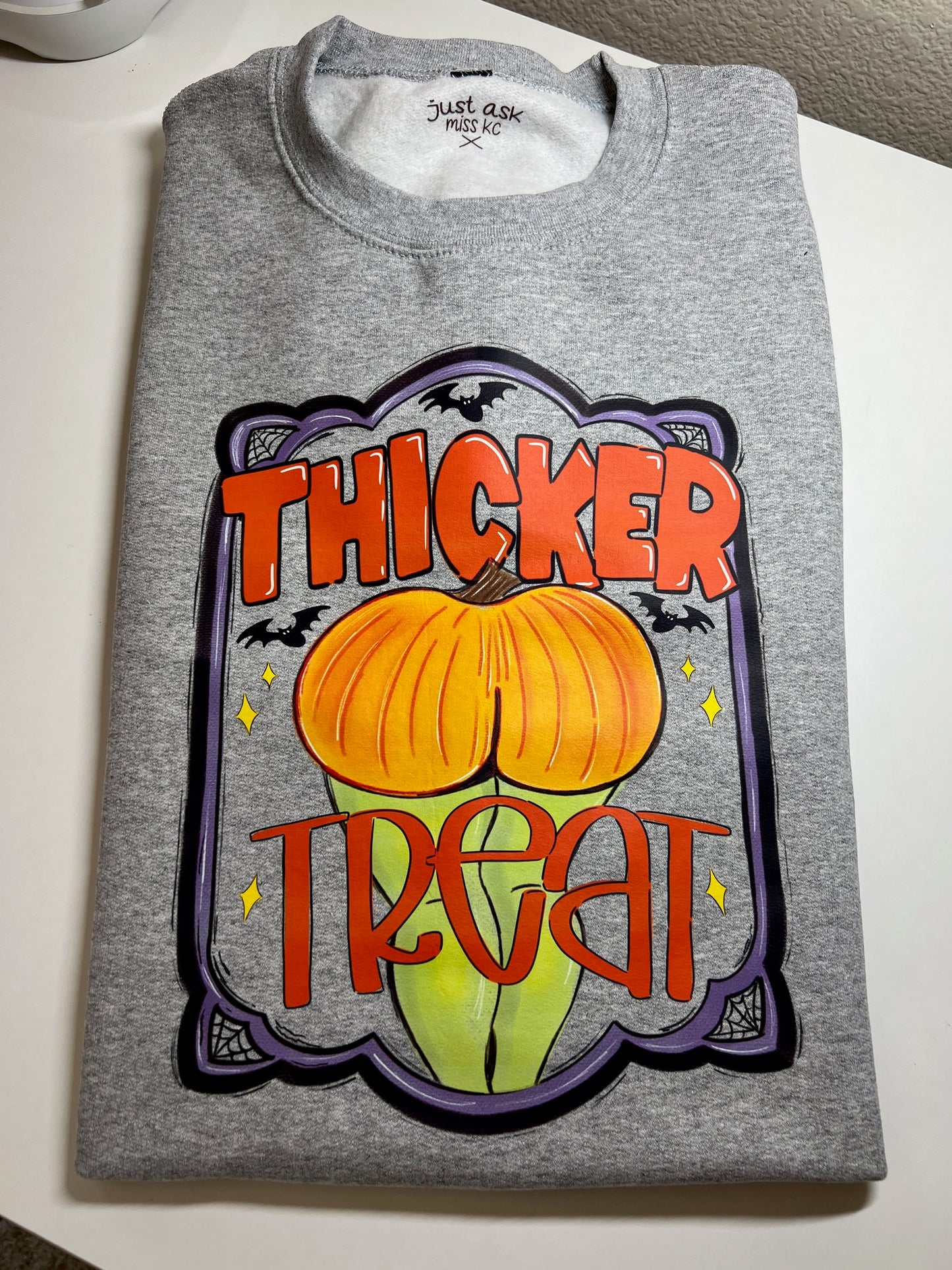thicker treat sweater shirt Frankenstein bride halloween fall pumpkin thick holiday