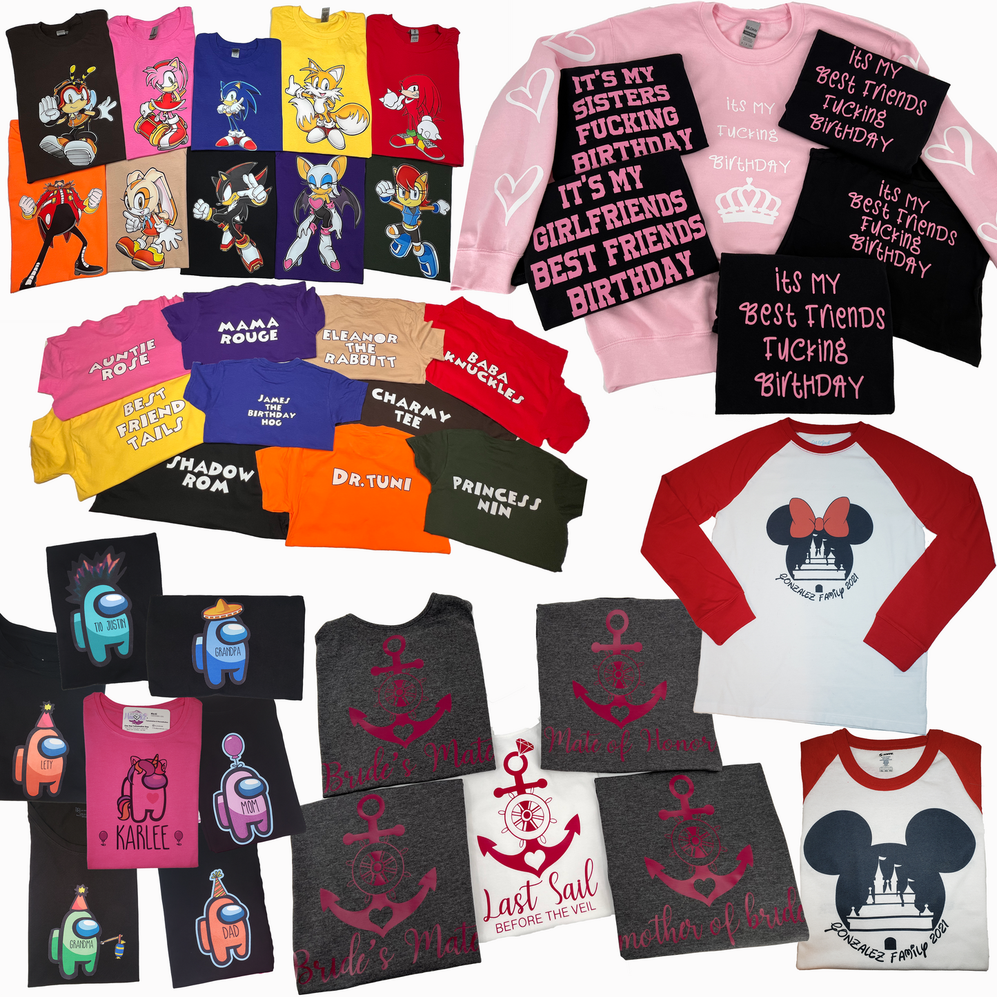 - Custom Matching Shirts, Personalized Theme, Family, Birthday, Bachelorette Group Party, Vacation Sweater