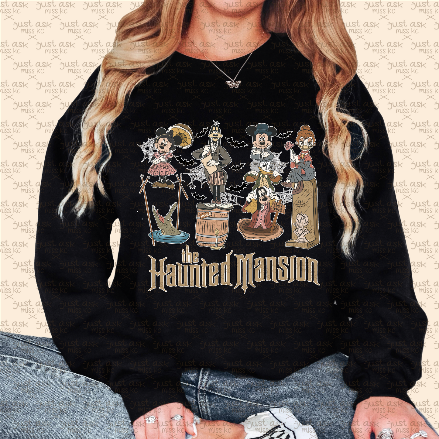 Characters Haunted Mansion Crewneck Sweater Halloween Foolish Mortals Park Hoodie Mouse Friends Doom Fall Boo Horror Movie Hitchhiking Ghosts