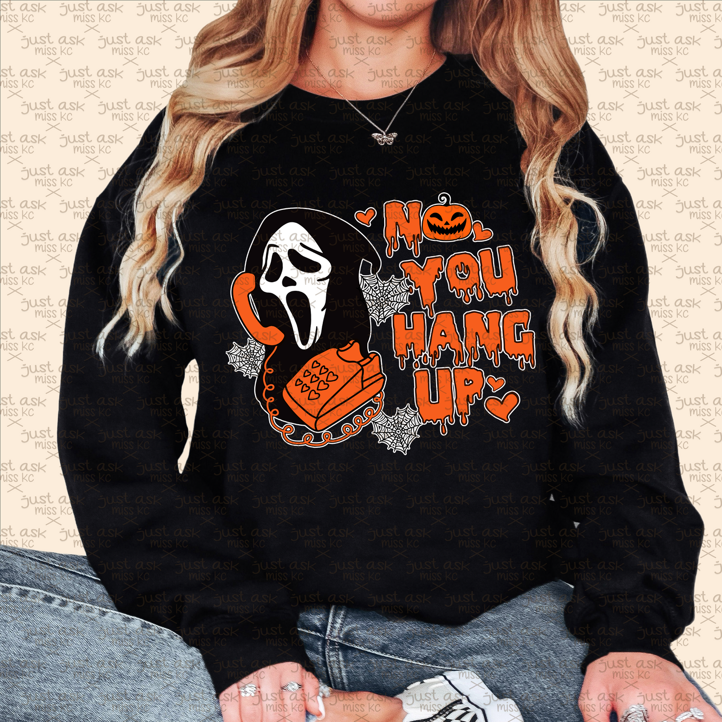 No You Hang Up Halloween Crewneck, Hoodie, Oversized Tee Pumpkin Ghostface Scream
