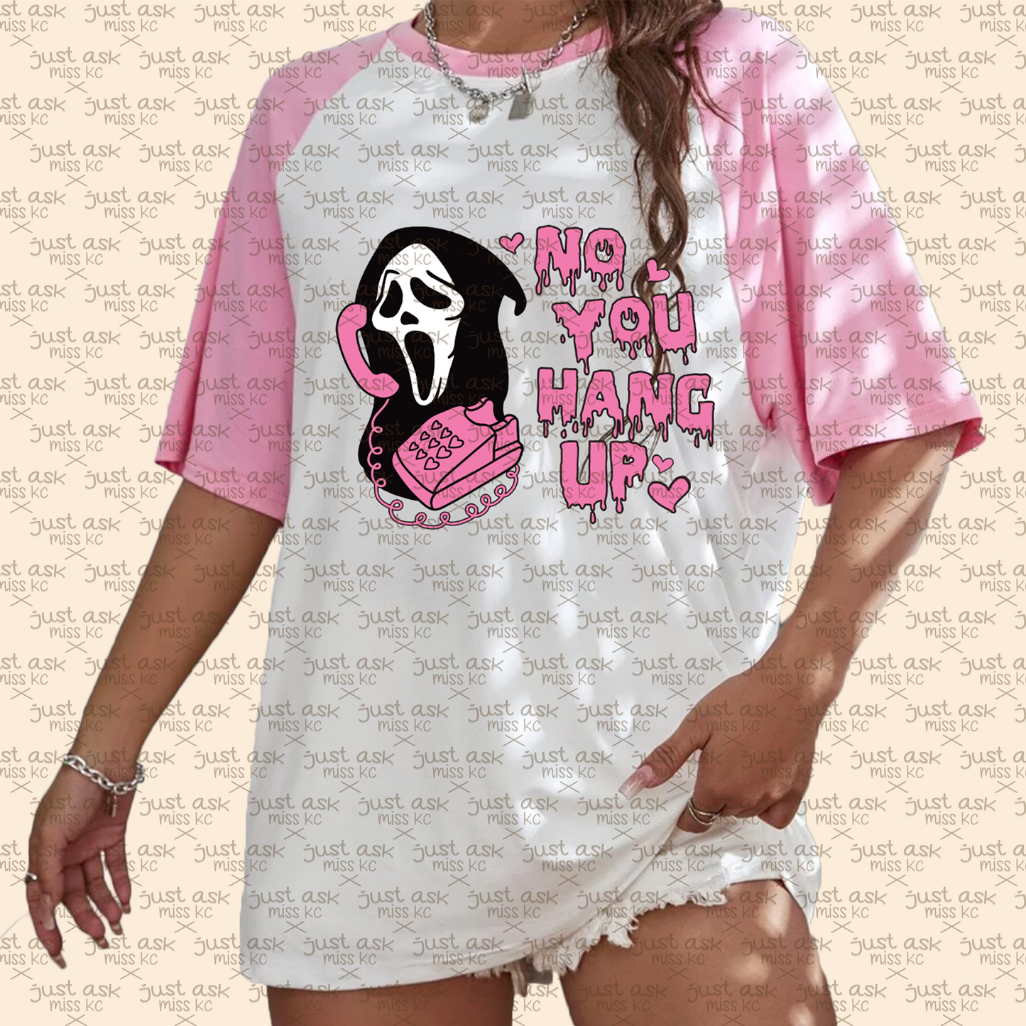 No You Hang Up Crewneck, Baseball Tee, Shirt, Scream, Ghostface