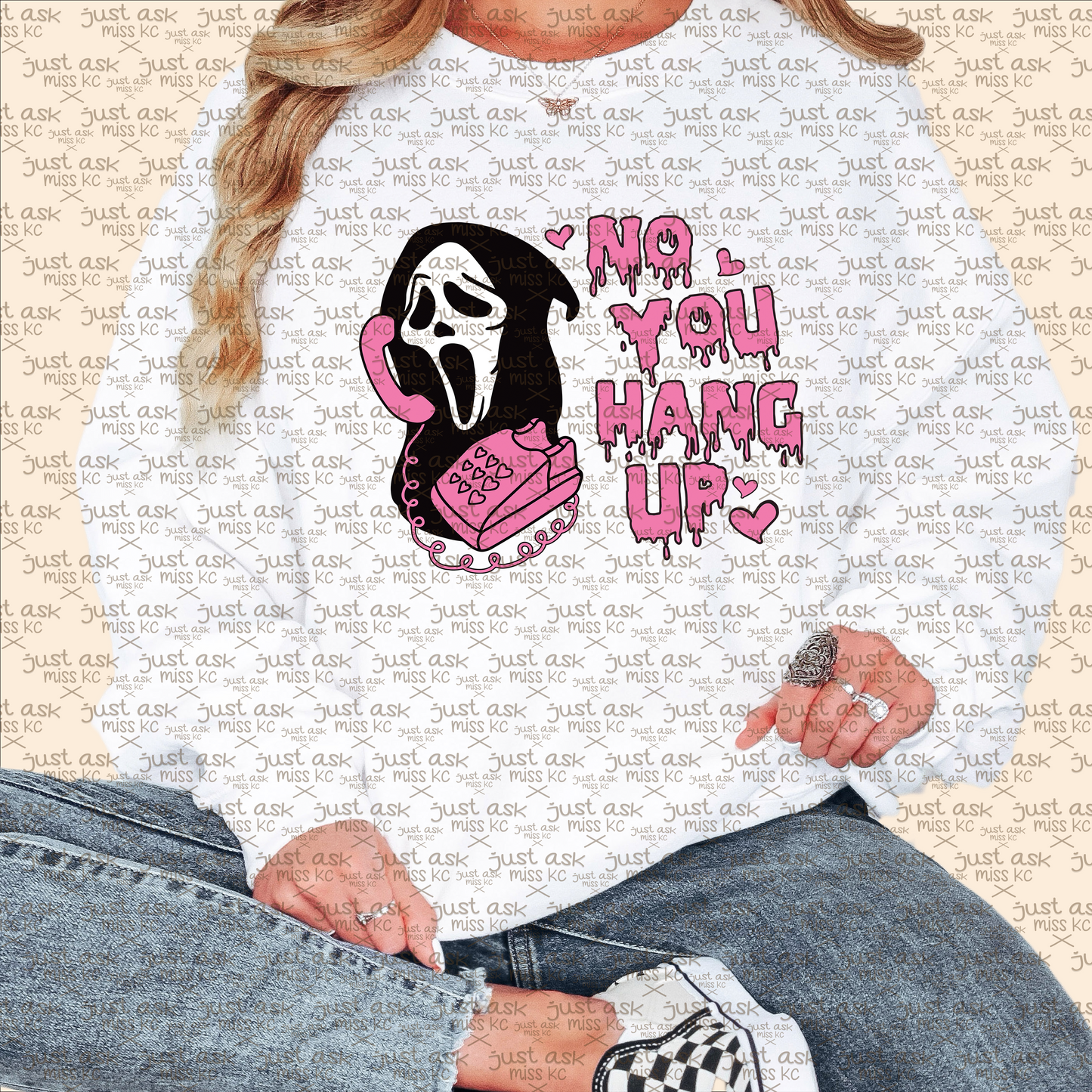 No You Hang Up Crewneck, Baseball Tee, Shirt, Scream, Ghostface