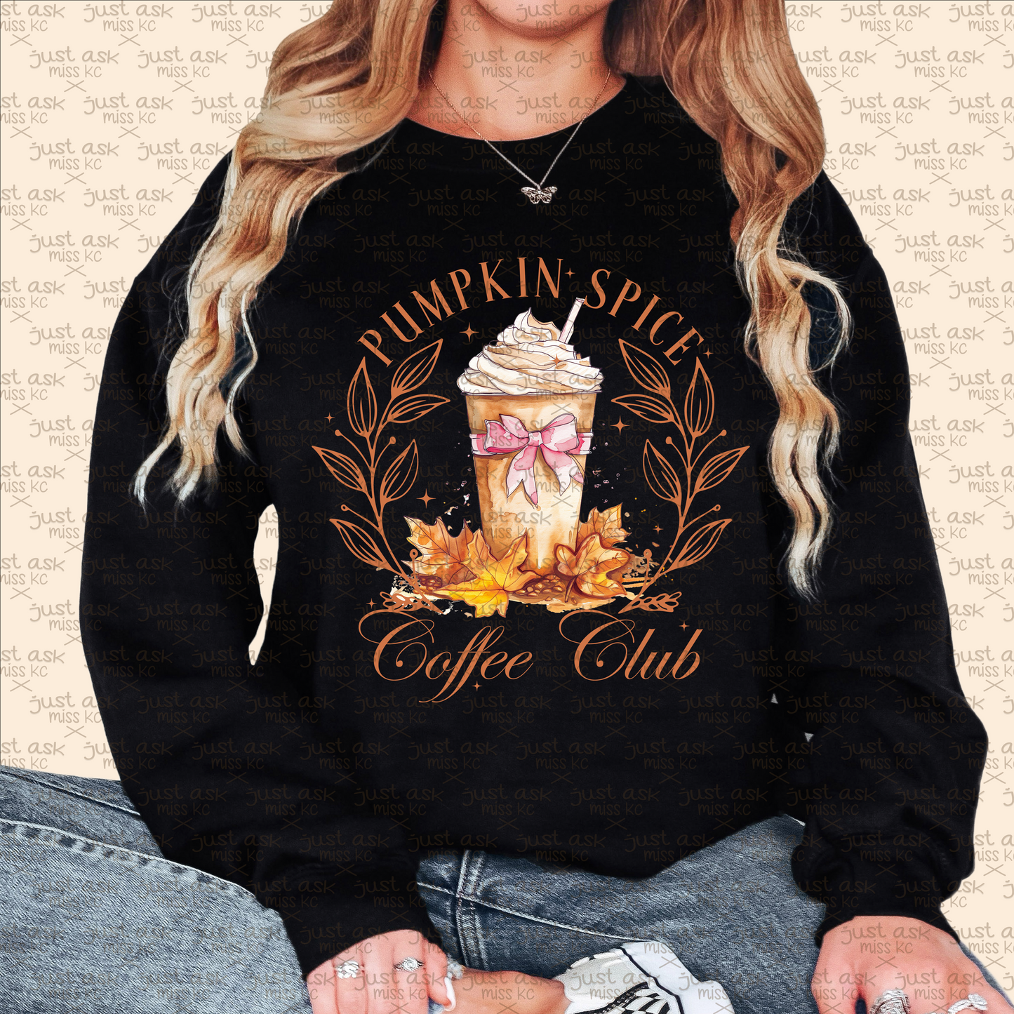 Pumpkin Spice Coffee Club Crewneck Sweater Fall Gift Halloween Thanksgiving Hoodie Halloween Top Skeleton