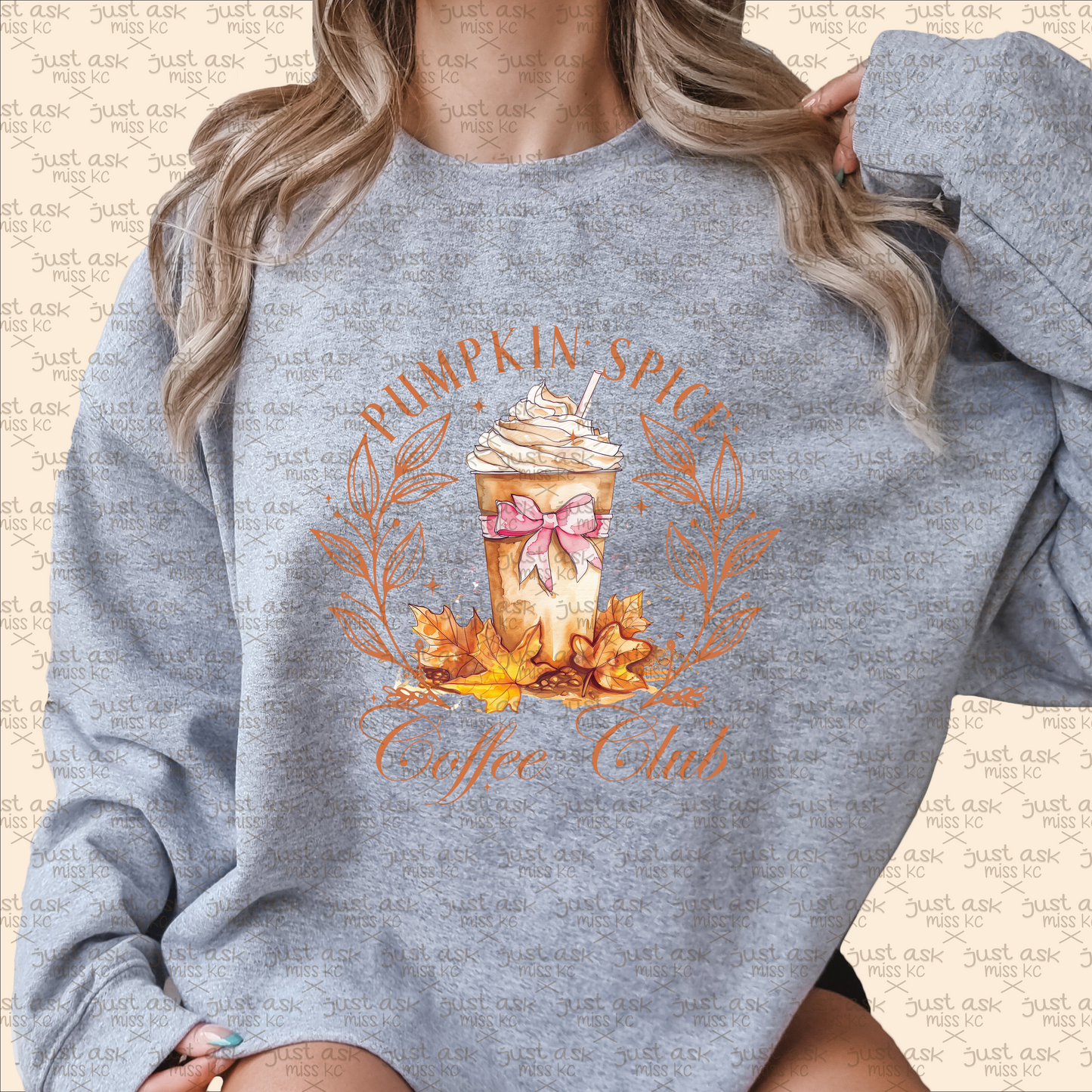Pumpkin Spice Coffee Club Crewneck Sweater Fall Gift Halloween Thanksgiving Hoodie Halloween Top Skeleton