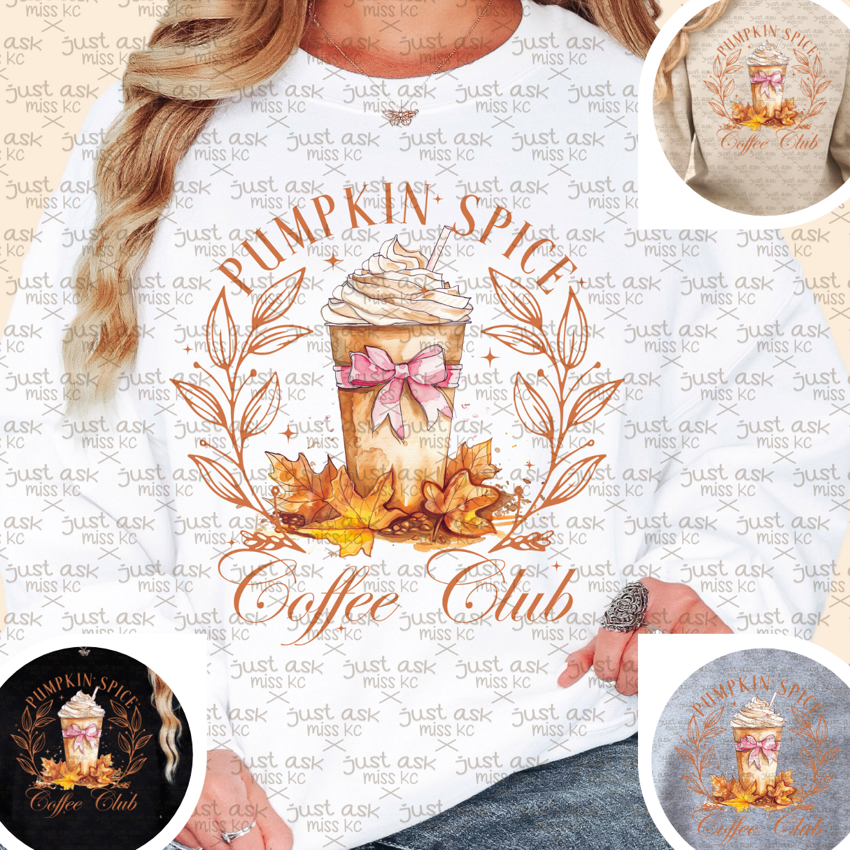 Pumpkin Spice Coffee Club Crewneck Sweater Fall Gift Halloween Thanksgiving Hoodie Halloween Top Skeleton