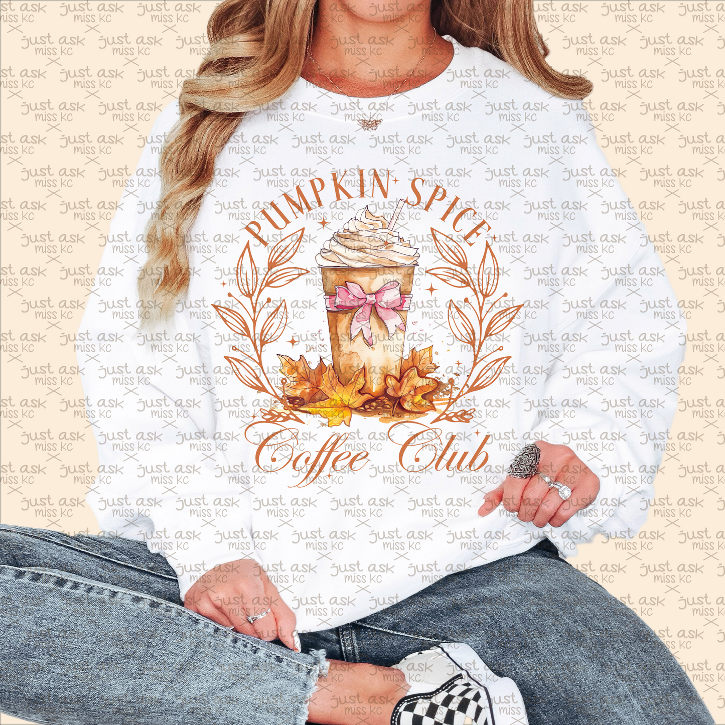 Pumpkin Spice Coffee Club Crewneck Sweater Fall Gift Halloween Thanksgiving Hoodie Halloween Top Skeleton