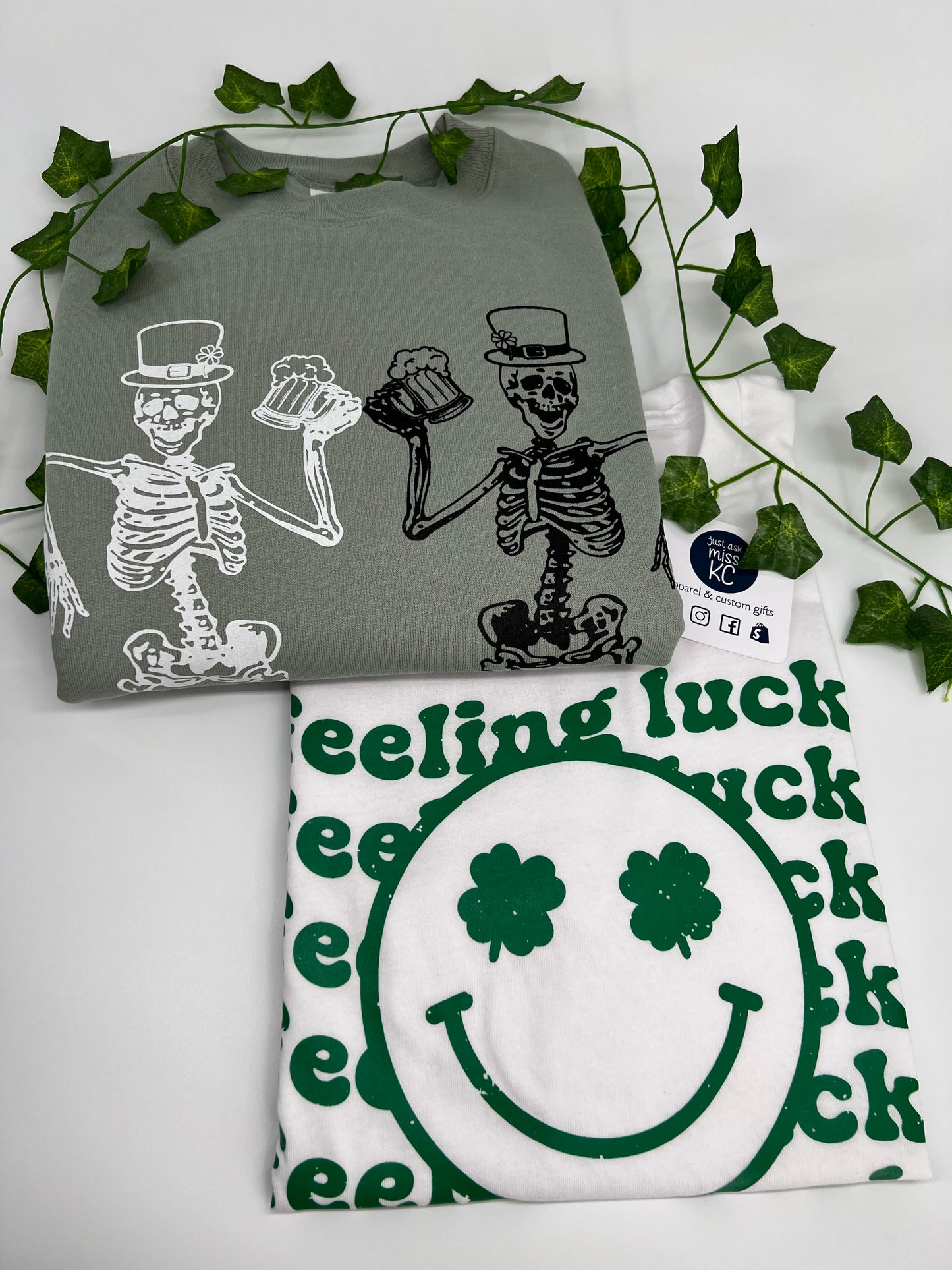Seasonal St.Patricks Day T-Shirts, Crewneck, Sweater, Feeling Lucky, Magically Delicious, Skeletons, Cheers, Patty's Day, Clover