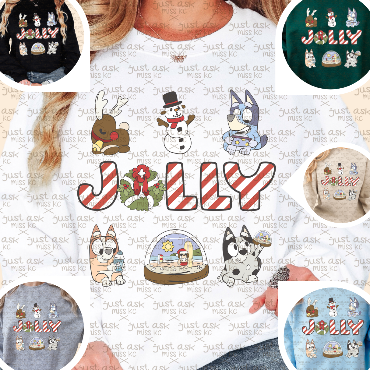 Bluey Jolly Christmas Sweater Xmas Bingo Reindeer Santa Xmas Holidays Holiday Gift Hoodie Snow Candy Cane