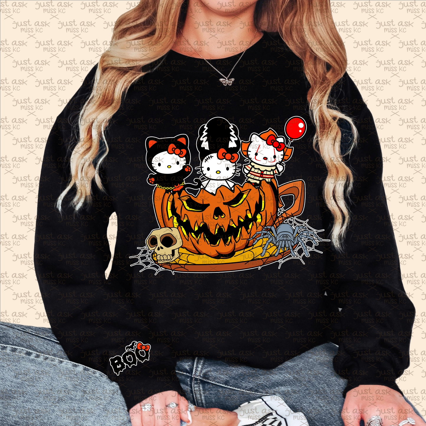 Hello Kitty Halloween Tea Cup Crewneck Hoodie