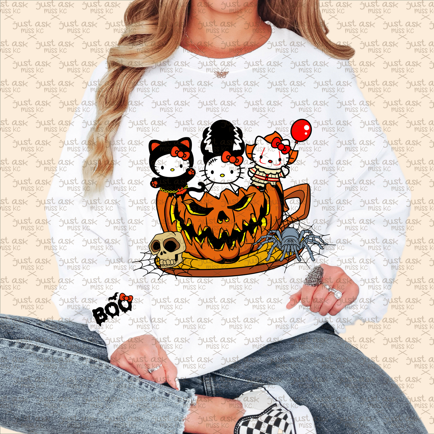 Hello Kitty Halloween Tea Cup Crewneck Hoodie
